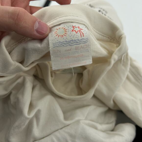 Vintage 80s Men's White Corona 'Extra King of Beers' Cancun Mexico T Shirt 2XL - Picture 7 of 10